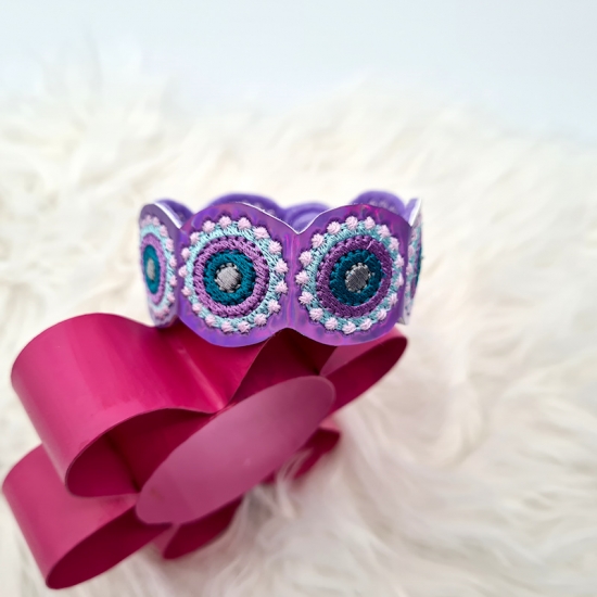 Preview: Armband in lila/grün, 19cm lang